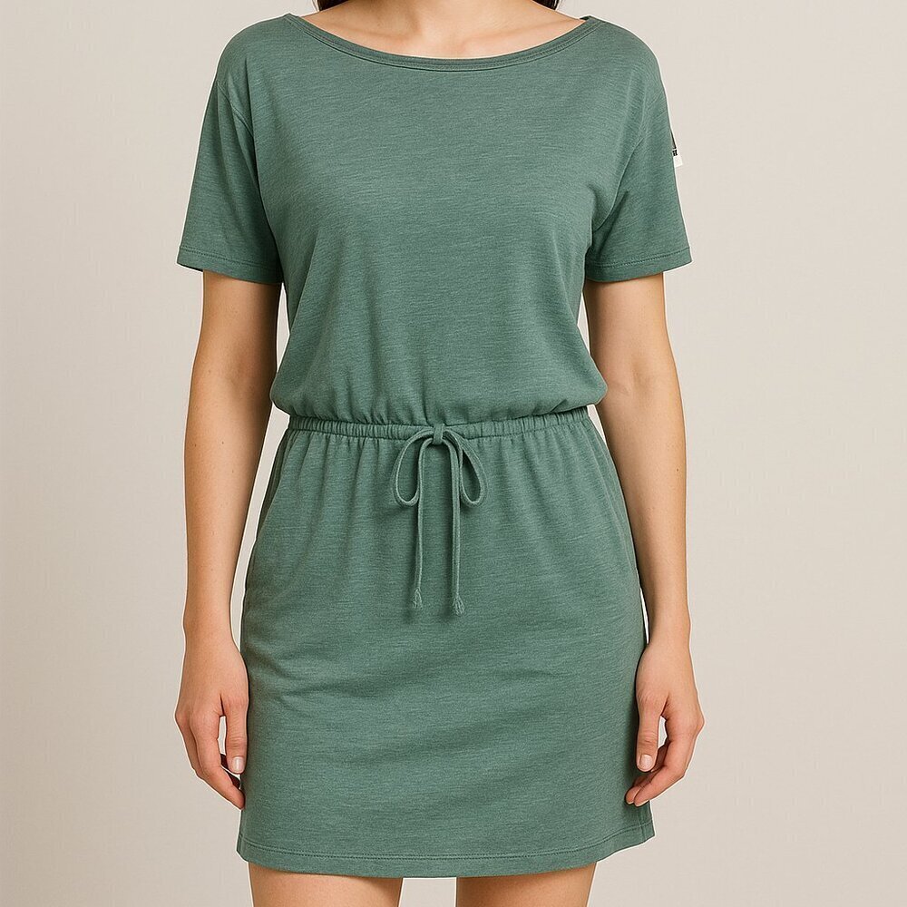 Chaser Green T-Shirt Dress S NWT Soft Knit Drawstring Waist Pockets